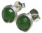 Grüne Jade Ohrstecker 925 Silber, eingefasste Ohrringe facettiert Sterlingsilber (t722)