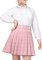 Sunny Fashion Filles Jupe Fixer Blanc Chemise Rose Grille Plaid Plissé École Tennis Décontractée 13-14 Ans