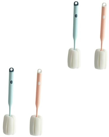 Gatuida 4 Stück Flaschenreinigungsbürste reinigungsschwamm pinselreiniger Wasserflasche Nuckelflasche Schwammbürste Wasche die Tasse Waschmittel Baby Becherbürste Abs