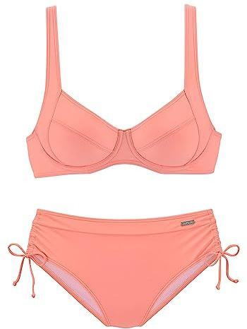 Lascana Damen Bügel-Bikini in modischen Farben, mit verstellbaren Trägern, etwas höher geschnittene Hose, seitlich zum Raffen