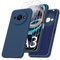 jrester Case Compatible with Xiaomi Redmi A3, Blue Soft Liquid Silicone Mobile Phone Case Protective Cover with Three Tempered Glass Screen Protector