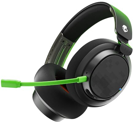 Skullcandy SLYR Pro Cascos de Gaming Over-Ear Inalámbricos Multiplataforma con Transmisor USB-A de Latencia Muy Baja, Compatibles con Xbox, PC, Nintendo Switch o Playstation - Black/Green