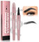 Microblading Augenbrauenstift, Lang Anhaltend 3D Augenbrauenstift Wasserfest, Hochpigmentiert Glatter Auftrag Eyebrow Pencil Wasserdichter Mit 4 Gabelspitzen (04 Schwarz)