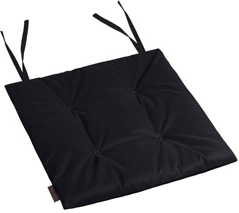 Domarex Gartenstuhlkissen MIA 50x50x3 cm - Wasserdichtes Kissen für den Gartenmöbel, Gartenstuhl Sitzkissen an Stuhl fesselt - bequemes Kissen - Hochwertiger - Schwarz