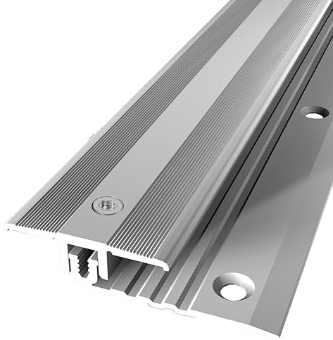 Übergangsleiste 11 x 40 x 1000 mm Übergangsschiene Übergangsprofil Aluminium eloxiert Geriffelt Versenkt Gebohrt Silber