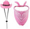 Hundekostüm Cowboy, Hunde Outfit Cowboy Cowboyhut für Hunde und Hundehalstuch Schal Halloweenkostüme für Hunde Outfit Accessoires für Kleine Katzen Hunde und Haustiere (Rosa)