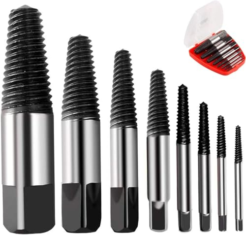 Sufubyte Extracteurs de Goujons Vis Cassés Endommagées 8 pcs - tools ensemble d'extracteurs de vis 8 pièces m4 - m45 - Convient aux vis cassées, aux conduites d'eau.