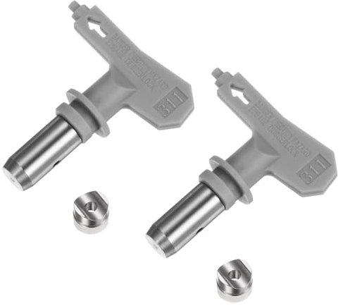 sourcing map 2pcs Reversible Spray Tips for Airless Sprayer 311 Paint Spray Nozzle Tips Sprayer Machine Parts for Home Garden Building Fences, Grey