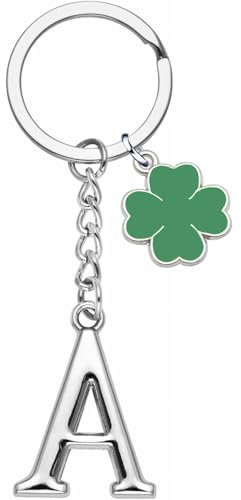 YJYJZX Porte-clés lettre initiale pendentif, porte-clés cadeau amis soeurs, argent A-Z 26 lettre initiale pendentif porte-clés - cadeau femme homme anniversaire, porte-clés (A)