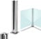 XINZI Edelstahl Glasgeländerpfosten 304, Glasklemme Glashalter, Glas Balustraden-Geländersystem, Balkon Terrassen Zwischenpfosten Stabilisator für Außenbereich, Pool, Deck- 85cm Silber, Corner Post