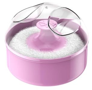 Houppette in polvere con custodia – contenitore per polvere corporea con spugna morbida, custodia portatile antipolvere | dispenser di polvere vuota ideale per polvere libera per e cosmetici