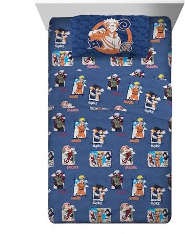 Franco Collectibles Naruto Akatsuki Anime-Bettwäsche, superweich, gemütlich, Mikrofaser, 3-teiliges Bettwäsche-Set für Doppelbetten (offizielles Lizenzprodukt)