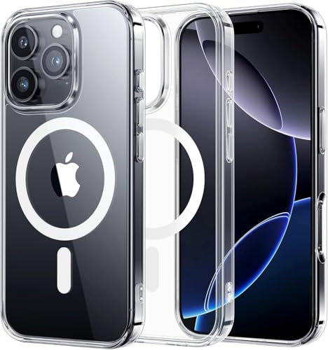 AMAZE!UK Compatible With iPhone 14 Pro Max Clear Case Magnetic Wireless Charging,Protection Bumper Slim Fit Shockproof Cover