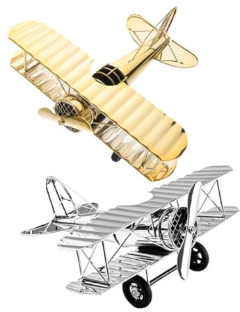 Garneck 2st Flugzeugmodell Ebene Modellbausätze Gadgets Auto Schreibtischspielzeug Modellflugzeuge Wohnkultur Flugzeugverzierung Flugzeugornament Aus Metall Flugzeugdekorationen Eisen