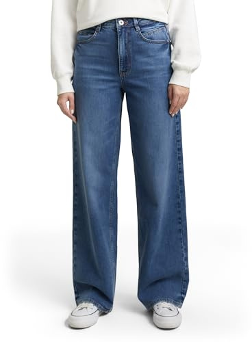 Tom Tailor Damen 1047855 TTMADINA Wide Leg Jeans, 10281 - Mid Stone Wash Denim, 31W / 30L EU