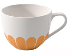 Villeroy & Boch - Fleur soleil tazza da caffè gialla, lavabile in lavastoviglie, utilizzabile in microonde, tazza caffè o tè, motivo floreale arancione, tazza da cappuccino o tè, Porcellana Premium