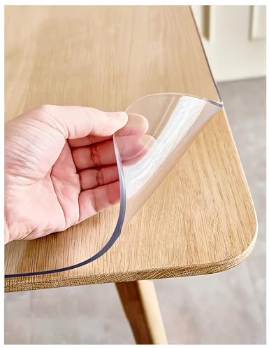 Tischfolie Transparent Abwaschbar PVC Plastik-Tischdecke Durchsichtig95x220cmOutdoor Tischschutz Transparente Tischtuch Durchsichtige Tischdecke 2mm Tischdecken Folie Tischschutzfolie