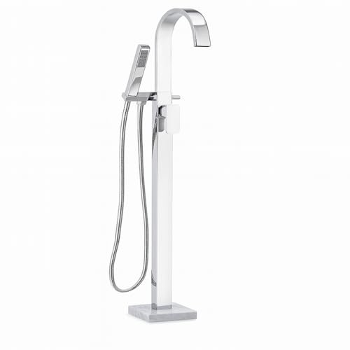 Instinct Maverick - Miscelatore da pavimento per vasca da bagno e doccia, cromato, con doccetta e tubo flessibile