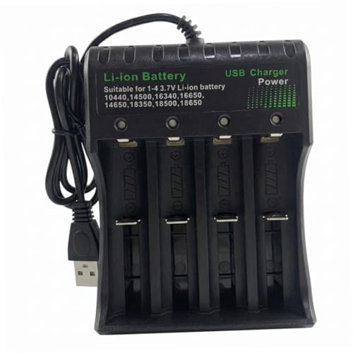 Batteria agli ioni di litio 18650 Batteria 18650 a 4 alloggiamenti USB Smart per batterie ricaricabili agli ioni di litio Nero