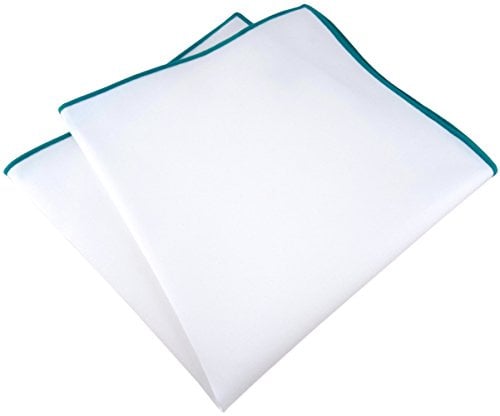 TigerTie - hochwertiges Baumwoll Einstecktuch in weiss mit farbigen Rand - Einstecktuch 31 x 31 cm