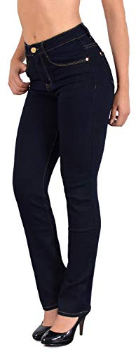 ESRA Straight Jeans Damen Stretch Hose Damen Jeans High Waist - Premium Damen Jeans Gerades Bein bis Übergröße Große Größe G6