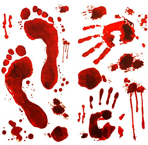 Oblique-Unique® Halloween Sticker Aufkleber - Realistisch Wirkende Schaurig Blutige Sticker/Aufkleber - Halloween Dekoration