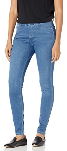 Amazon Essentials Women's Pull-On Mid Rise Stretchy Knit Jegging (Available in Plus Size), Light Wash, Medium