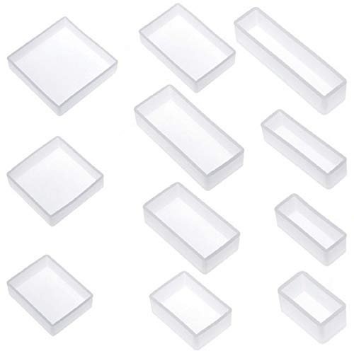 Yalulu 11 Stück Quadrat Rechteck Schmuck Mold Silikon Gießformen Silikon Form Casting Formen Harzform DIY Basteln Gießform
