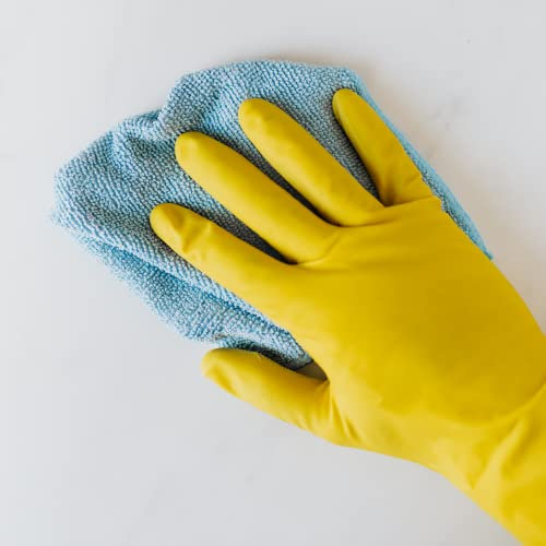 DSTOCK60 - 1 Paire de gants ménage en caoutchouc jaunes taille M - Gants longs étanches pour le nettoyage, la vaisselle, le Linge