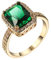 Beydodo Ringe Frauen Vergoldet, Damen Ring Verlobung mit Grün Zirkonia Hochzeit Ringe Personalisiert Gold Gr.60 (19.1)