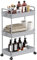 SOLEJAZZ 3-Tier-Aufbewahrungswagen Ausziehbarer Rollbarer Mehrzweckwagen Mobiler Aufbewahrungsregal-Organizer für Küche, Bad, Waschküche, Schlafzimmer, Enge Orte, Kunststoff, Grau