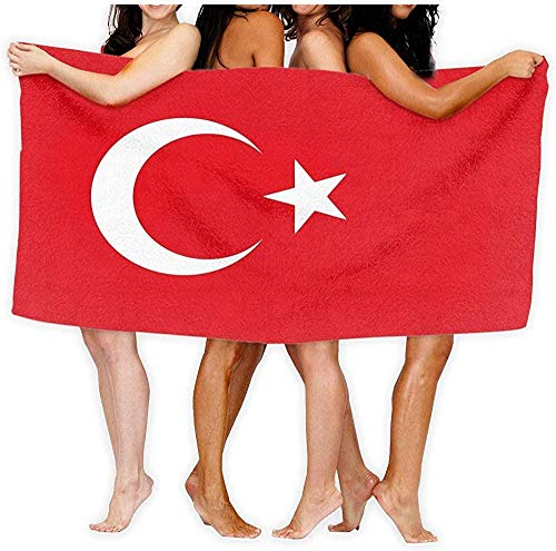 Strandtücher,Sand Proof Quick Dry Reisetuch Türkei Flagge Badetuch Saugfähiges Handtuch Wrap Für Spa Strandtuch 80×130cm