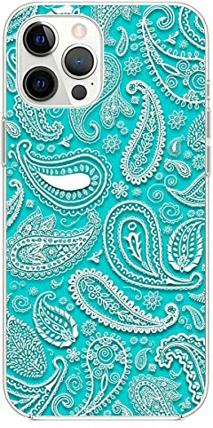 Mixroom - Cover Custodia Per iPhone 13 Mini In Silicone TPU Fantasia RICAMO TURCHESE 825