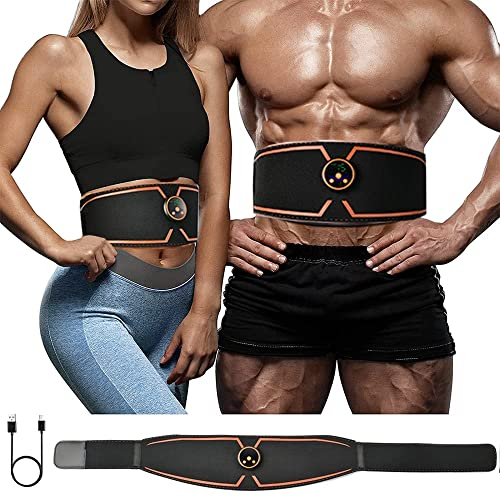 Zhailyn EMS TrainingsgeräT GanzköRper, EMS Bauchmuskeltrainer USB-Wiederaufladbarer Tragbarer Muskelstimulator,für Bauch,Arm,Bein-Fitness Trainings Gang (8 Modi & 19 Intensitäten)