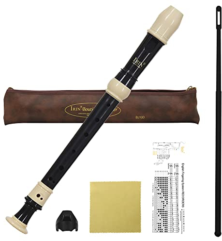 Heysland Descant Recorder Professional desmontable ABS Soprano 8 Agujeros estilo barroco Recorders Instrumento con pulgar resto bolsa de almacenamiento Digitación Gráfico aula Instrumentos de viento