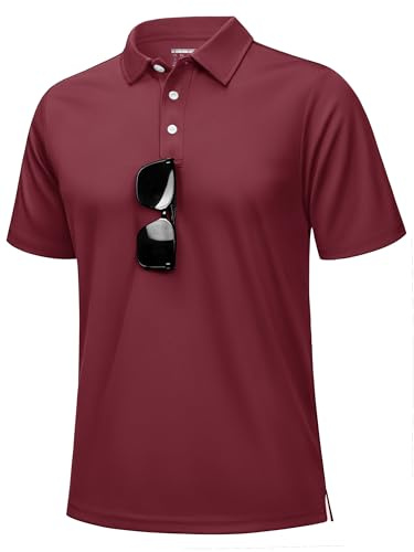 KEFITEVD Herren Poloshirt Kurzarm Golf T-Shirt Schnelltrocknend Atmungsaktiv Funktionsshirt Regular-Fit Dünn Leicht Outdoor Oberteil für Frühling Sommer