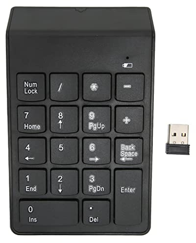 Zunate 2.4G Wireless Numeric Keypad, Wireless 18 Keys Ergonomischer Nummernblock, Kompatibel mit Den Meisten Systemen