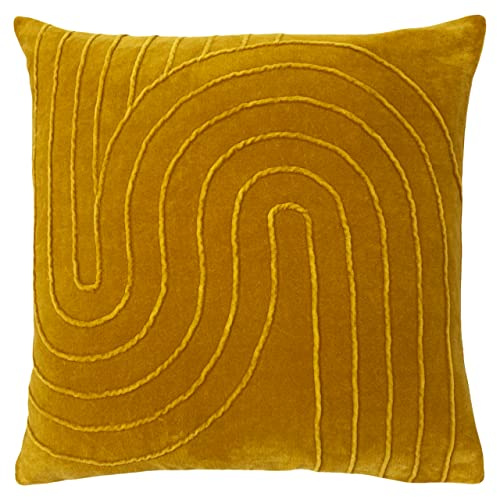 furn. Mangata Polyester Filled Cushion, Cotton, Ochre