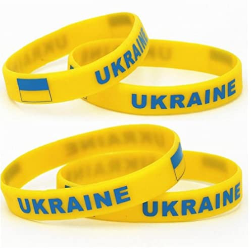 Ukraine Silikon-Armband, 4 Stück, gelb, blau, ukrainische Flagge, Freundschaftsarmband, Schmuck, Geschenke für Frauen und Männer