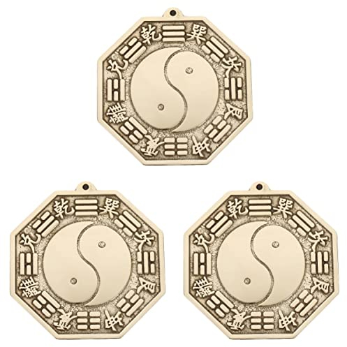 Homoyoyo 3 Stücke Chinesisch Feng Shui Traditioneller Chinesischer Feng Shui Konkave Konkave Konkave Bagua Spiegel Chinesisch Feng Shui Bagua Spiegel Messing Konvex Bagua