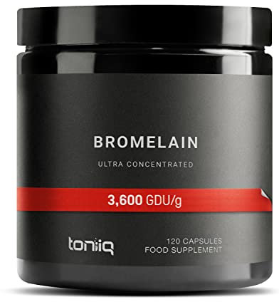 Ultra High Strength Non-GMO Bromelain Capsules - 3600 GDU/Gram - Highly Concentrated and Bioavailable - 500mg Formula - 120 Veggie Capsules