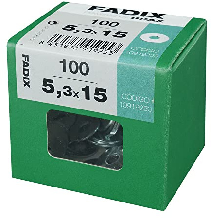 Schachtel L 100 Stück, flach, breit, verzinkt, 5,3 x 15 mm, Fadix