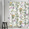 Uiiooazy Duschvorhang Boho Style, Duschvorhang 180x240cm Bunt Blumen Vintage Grüne Blätter Frühling Duschvorhänge Anti Schimmel Stoff Waschbar Wasserdicht Bad Vorhang mit 12 Haken für Badezimmer
