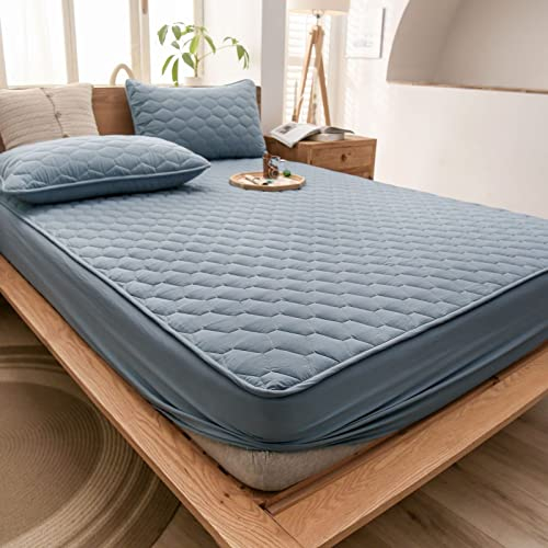 JIANINGHOME Mikrofaser Gesteppte Matratzenauflage Matratzenschoner Unterbett - atmungsaktiv, wärmeregulierend - Bettauflage Matratzenschutz Soft-Topper,90x200+30cm