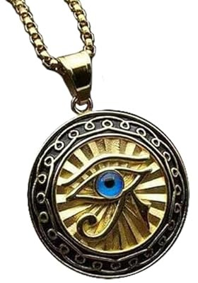 DAXWEV Allsehendes Auge des Horusblauen Bösen Augen Halskette, Auge Der Horuskette Halskette Frauen Punk Amulett (Alter Ägypten Mythologie Stil)