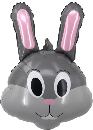 Zebra Balloons Easter Balloons Colour Grey Easter Bunny Balloons Foil Decoration Rabbit Cute Bunny Head 60cm (1 Pack)