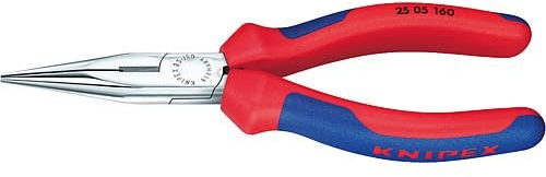 Knipex Flachrundzange mit Schneide verchromt 160mm