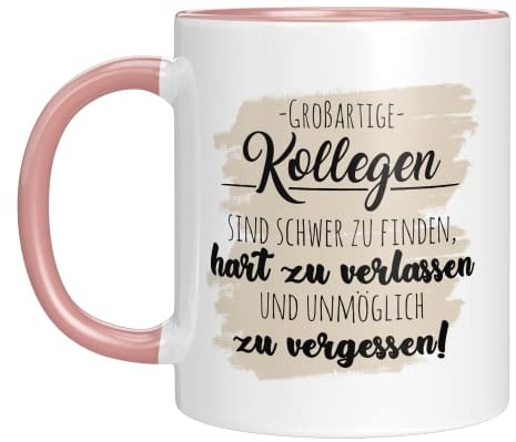 TassenTicker - Großartige Kollegen sind schwer zu finden - Abschiedsgeschenk - Jobwechsel - Kollegin - Kollege - Geschenk - Abschied - Arbeitskollegin - freundinnen (Rosa)
