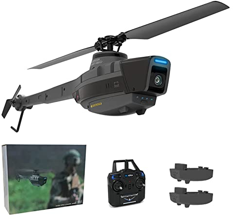 YGWXYYZJ RC Hubschrauber - 20 Minuten Fliegen Ferngesteuerter Hubschrauber Mit 2 Batterien 1080P Kamera LED-Licht - 2,4 GHz & 6 Kanäle Mini RC Helikopter One Button Takeoff/Landing (23 * 8CM)