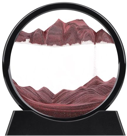 XINBAOHONG Bewegtes Sandkunstbild, flüssige Bewegung, 3D-Tiefsee, Sandlandschaft in Bewegung, Display, fließender Sandrahmen, entspannend, Schreibtisch, Zuhause, Büro, Arbeitsdekoration (25,4 cm)